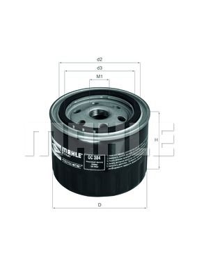 Фільтр масляний ВАЗ 2101-2107, 2108-09 (низький 72мм) (вир-во KNECHT-MAHLE)